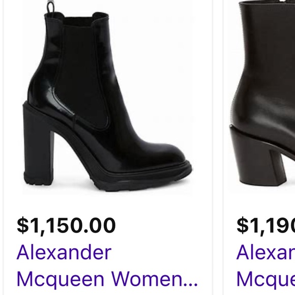 ✨SALEEEE✨ Alexander McQueen Leather Chelsea Block-Heel Booties - Picture 15 of 15